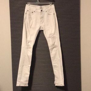 White Zipper jeans